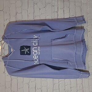 Too Cool Periwinkle Ocean City New Jersey Girly Hoodie Sweatshirt Size Large